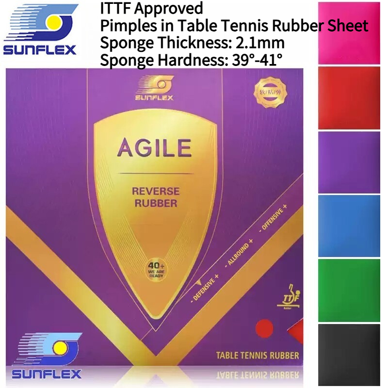 Table Tennis Xiom Rubber - SUNFLEX AGILE Borracha Colorida para Tênis